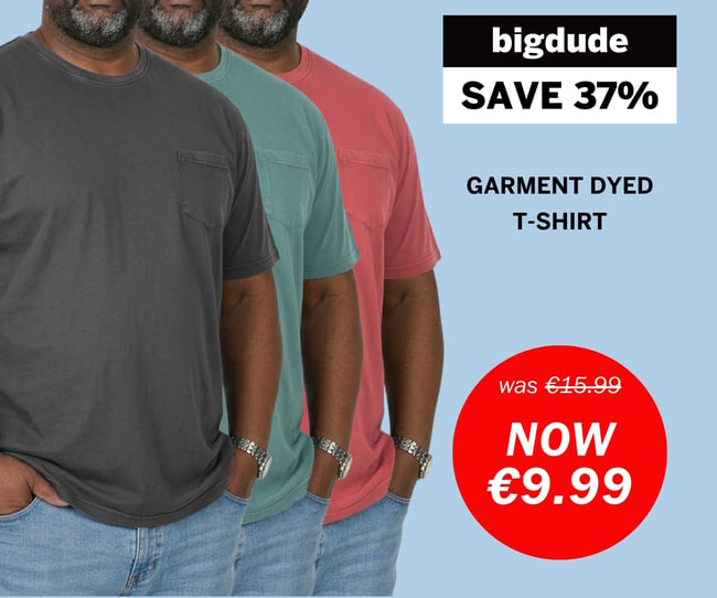 Bigdude weekly deal - t-shirt with pocket now €9.99